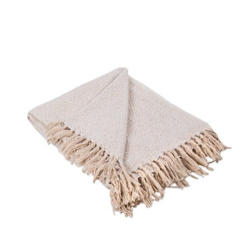 DII Diamond Throw Collection Cotton Woven, 50x60, White - color: White, size: 50x60"