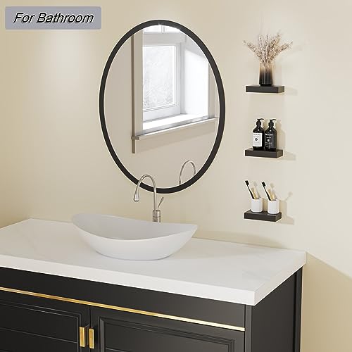 HAO Small Floating Shelf 6 inch Wall Mounted Mini Hanging Display Shelves for Living Room Bedroom Bathroom Set of 3 Black - color: Black, size: 5.5 Inch,Set of 3