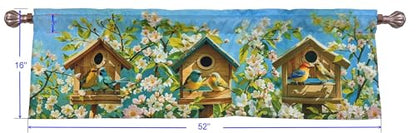 Birdhouse Floral Flower Window Curtain Valance 52X16 Inches - color: Birdhouse