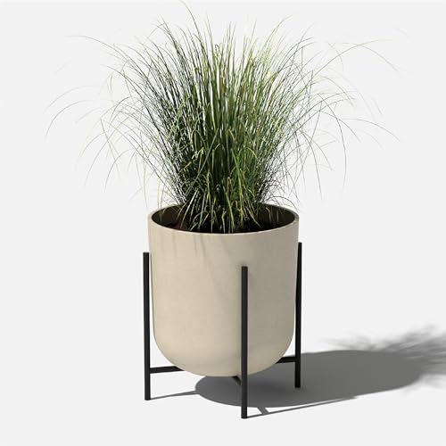 Veradek Mason Series Raised Lima Planter - Round Planter with Stand - color: Sand, size: 15 inch