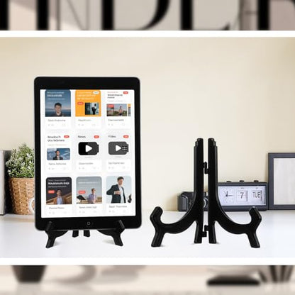 HESTYA 3 Pcs Black Acrylic Display Stands, Picture Plate Easel 4.5/7/9.8 in - color: Black
