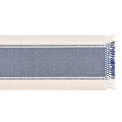 DII Dobby Stripe Table Runner, 13x72, French Blue & Cream Background - color: French Blue, size: 13x72"