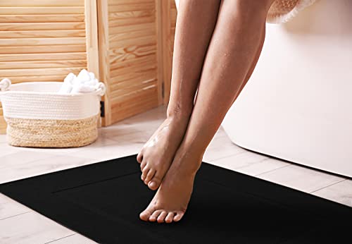 Utopia Towels Cotton Bath Mat, 21x34 in, 2 Pack, Black - color: Black, size: 2 Bath Mats