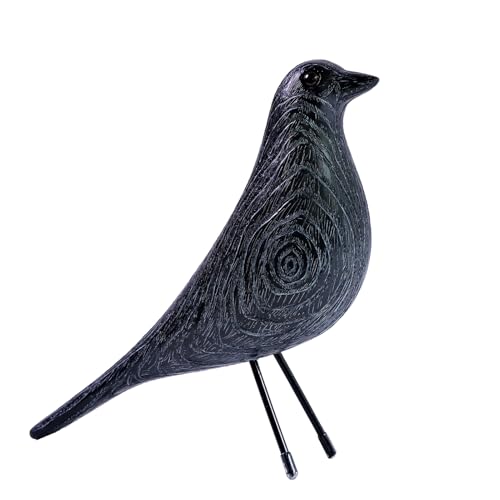 Mid Century Home Decor, House Bird, Adornment Office Home Decor, Desk Dove Ornament, Arts Pigeon Gifts, Replica Sculpture(Woodgrain, White Stripe) - color: Woodgrain White