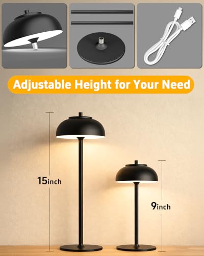 Cordless Table Lamps, Rechargeable LED Touch Lamp, Black, 4 Pack - color: Black-Set of 4