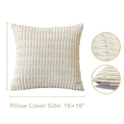 JMGBird Boho Pillows Cream Throw Pillows with Inserts Included - color: Ka Qi, size: 18" x 18" (Pack of 2)
