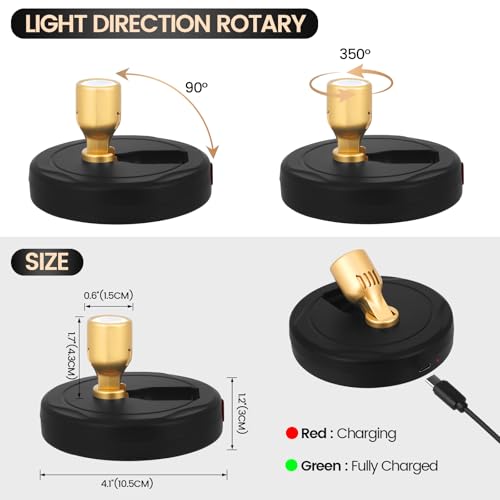 Rechargeable Spotlight, Battery Powered Picture Lights with Remote - color: chargeable Black+G