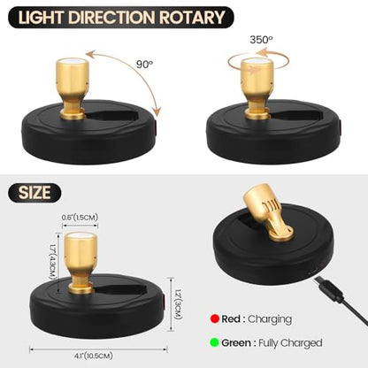 Rechargeable Spotlight, Battery Powered Picture Lights with Remote - color: chargeable Black+G