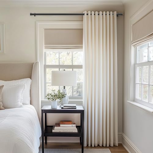 Zeerobee Curtain Rods for Windows 32 to 48 Inch, Black Curtain Rod - color: Black, size: 32"-48"