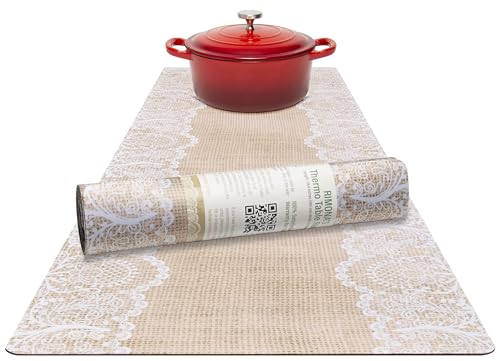 RIMONA'S Heat Resistant Table Runner Trivet Mat - Everyday Jute Lace, 40" - color: The Everyday Jute Lace