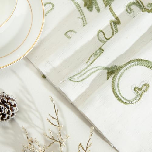 VOGOL Green Vine Embroidered Window Valance, 60 x 14 Inches - color: Green, size: 60"W x 14"L (Pack of 1)