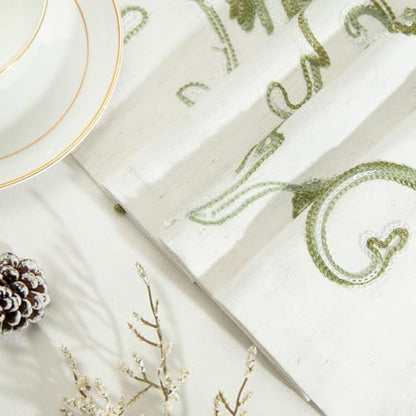 VOGOL Green Vine Embroidered Window Valance, 60 x 14 Inches - color: Green, size: 60"W x 14"L (Pack of 1)