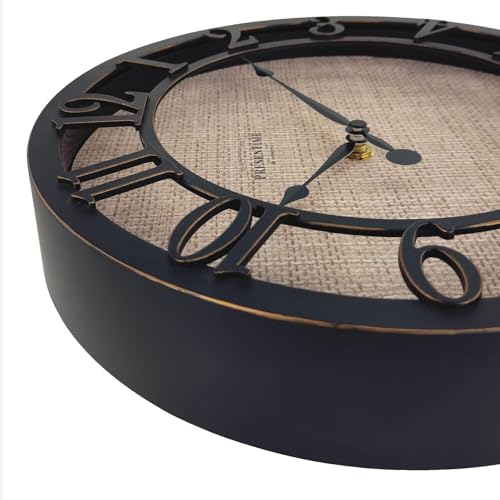 Presentime 10" Farmhouse Series Wall Clock - color: Oil Rubbed Antique Bronze, size: 10 inch