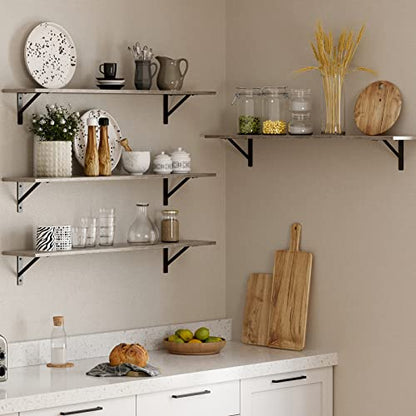 DINZI LVJ Long Wall Shelves, 39.4 Inch Wall Mounted Shelves with Brackets - color: Greige, size: 39.4 Inch