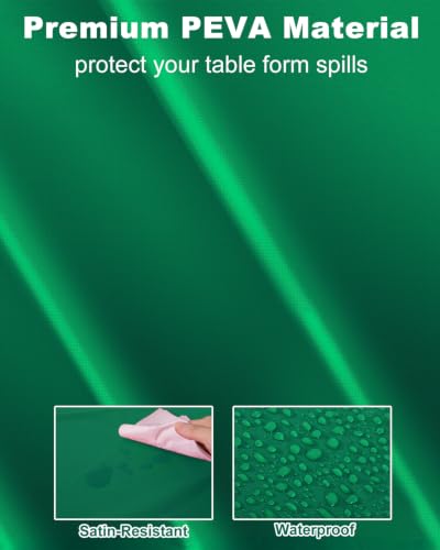 NatNarr 3 Pcs Green Tablecloths Plastic, Scalloped Christmas Table Cloth - color: Green, size: 3 Pack