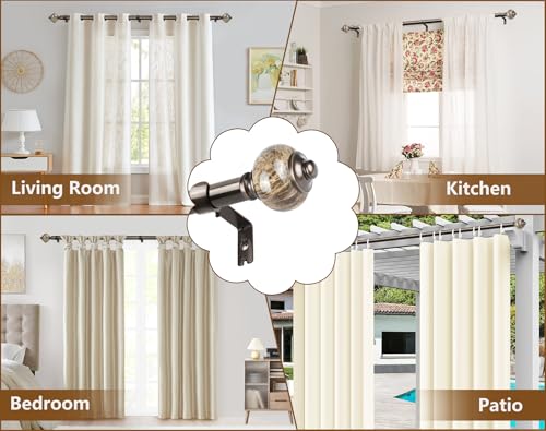KAMANINA 1 Inch Curtain Rods for Windows 66 to 120 Inch, Bronze Drapery Rod - color: Bronze, size: 66-120"