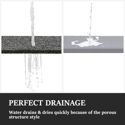 LuxStep Shower Mat Bathtub Mat Non-Slip Bath Mat with Drain, Quick Drying - color: Black, size: 47" x 16" (Rectangular)