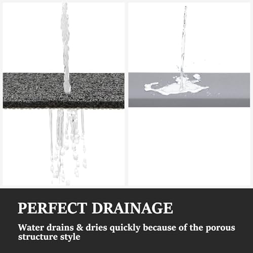LuxStep Shower Mat Bathtub Mat Non-Slip Bath Mat with Drain, Quick Drying - color: Black, size: 32" x 24" (Rectangular)
