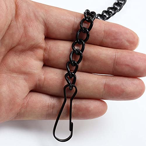 Bieye 30-Inch Metal Chain with Safety Hooks for Stained Glass Window Panels - size: 0.1"W x 30"L (Pack of 1)