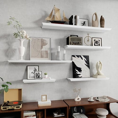 Fun Memories Floating Shelves, White, 16 Inch Long, 9.3 Inch Deep, 2 Pack - color: White, size: 16", Set of 2
