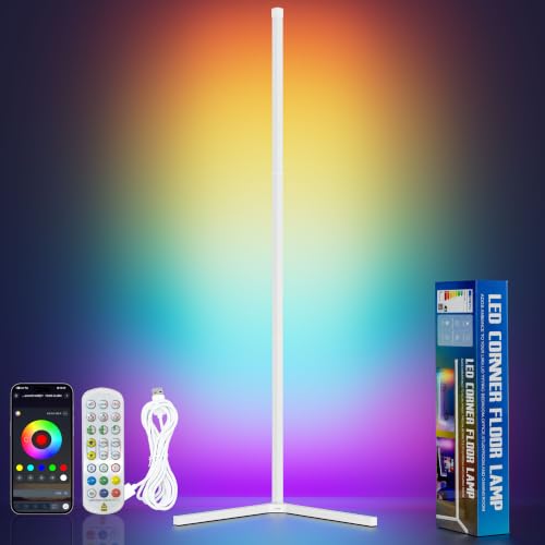 LED Corner Lamp, Color Changing Standing Lamp,White