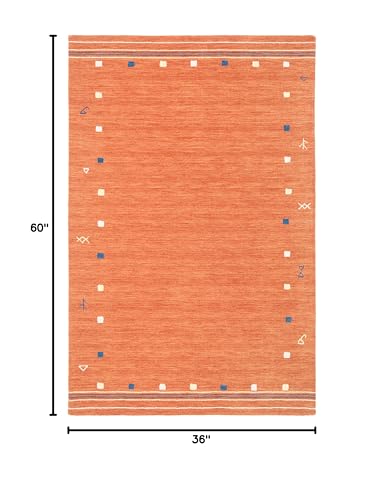 SAFAVIEH Himalaya Collection Accent Rug - 3' x 5', Rust, Handmade Boho Tribal Wool, Ideal for High Traffic Areas in Entryway, Living Room, Bedroom (HIM563P) - color: Rust, size: 3' x 5' (Rectangular)
