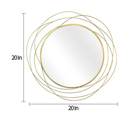 ironsmithn 20 Inch Round Gold Vanity Wall Mirror - color: Gold, size: 20" x 20"