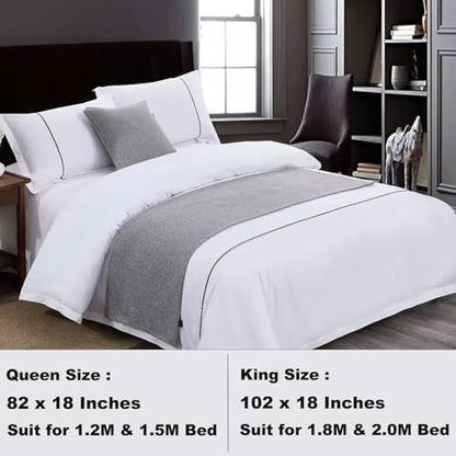 Grey Reversible Bed Runner Scarves for Queen Bed (95 x 18 In, 1 Piece) - color: Grey, size: 95'' x 18'' (1 Piece)