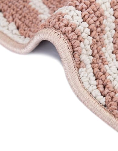 Rugs.com - Boho Rug – 12 Ft Runner Pink Easy-Clean Textured Runner Rug – Modern Bohemian Style for Hallways, Entryways, and Bedside - color: Pink, size: 2'7" x 12' (Runner)