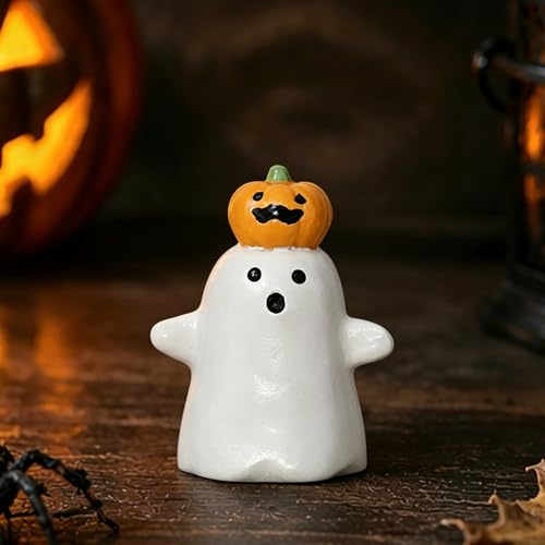 Halloween Ghost Figurine Pumpkin Spooky Resin Finger Statue Decor - color: Styl 14