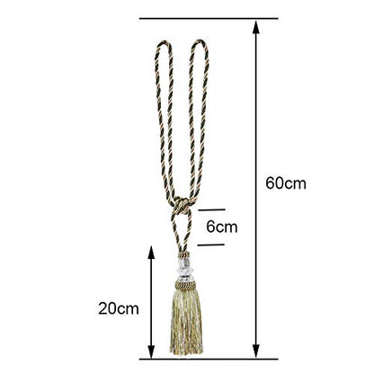 BEL AVENIR 4 Pack Curtain Tiebacks Hand-Woven Holdbacks Tassels Tiebacks - color: Mix Green, size: 4 Pack
