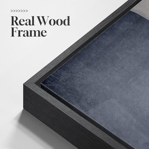 Extra Large Framed Blue Abstract Wall Art for Living Room, Vertical 40x60 - color: Grey and Beige, size: 60"L x 40"W