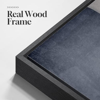 Extra Large Framed Blue Abstract Wall Art for Living Room, Vertical 40x60 - color: Grey and Beige, size: 60"L x 40"W