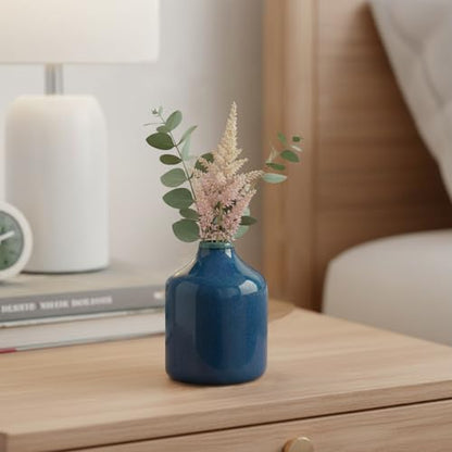 Sunddo Blue Ceramic Vase, 4 Inch - color: Dark Blue, size: 4 inch