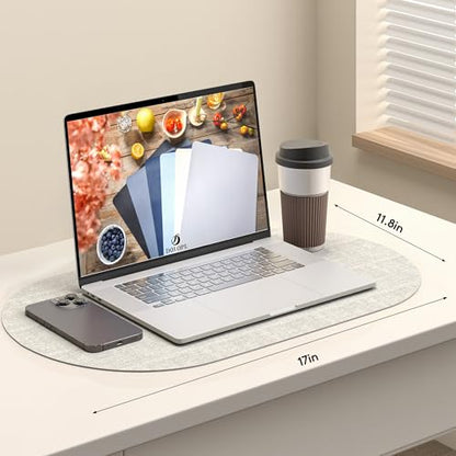 DOLOPL Oval Placemats Set of 6, Gray Faux Leather Table Place Mats - color: Gray, size: Medium: 11.8" x 17"