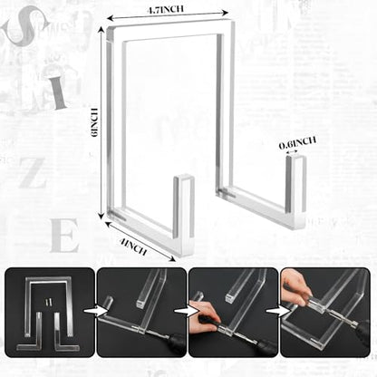 RattanView 2 Pcs Acrylic Plate Stand Clear Easel Stand for Display 6 Inch - size: 6 Inch