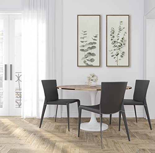 Kate and Laurel Sylvie Eucalyptus Botanical I Framed Canvas Wall Art by The Creative Bunch Studio; 18x40 Panel Gold; Decorative Plant Art - color: Gold