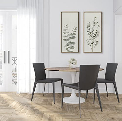 Kate and Laurel Sylvie Eucalyptus Botanical I Framed Canvas Wall Art by The Creative Bunch Studio; 18x40 Panel Gold; Decorative Plant Art - color: Gold