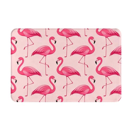 Pink Flamingo Bath Mat Non-Slip Soft Flannel Bathroom Rugs Washable Bathmat, Carpet Rug Entryway Decor for Tub Shower Room Floor Home Kitchen,24x16 in - color: Pink Flamingo, size: 1'4" x 1'11" (Rectangular)