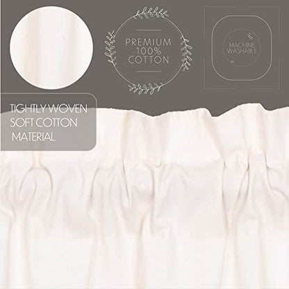 Simple Life Flax Antique White Farmhouse 16"x72" Valance Rod Pocket Cotton Linen Blend Solid Color Hanging Loops Kitchen Window Curtains - color: Light Creme, size: 16"W x 72"L (Pack of 1)