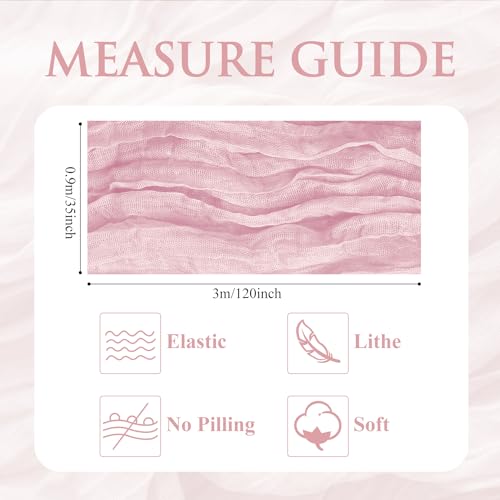 Cheesecloth Table Runner 10FT Blushing Pink Boho Gauze Sheer Runners - color: Blushing Pink, size: 1 Pack