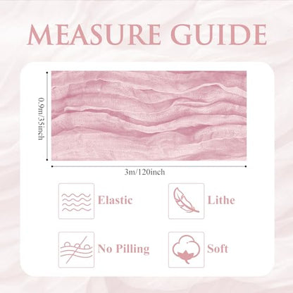 Cheesecloth Table Runner 10FT Blushing Pink Boho Gauze Sheer Runners - color: Blushing Pink, size: 1 Pack