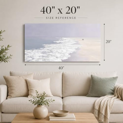 Enartly Ocean Seaside Wave Beach Canvas Wall Art for Living Room 40"x20" - color: White Beach, size: 40"L x 20"W