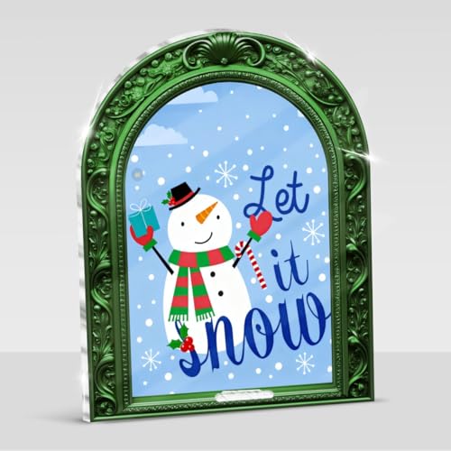 Vintage Framed Christmas Snowman Sign Table Decorations - color: SNOWMAN04