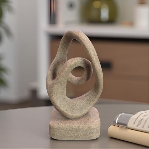 Abstract Modern Ribbon Decorative Sculpture, Knot Sculptures,Home Decor,Coffee Table Statues,Dining Living Room Desk Decor,Shelf Decoration (Beige-B) - color: Beige-b