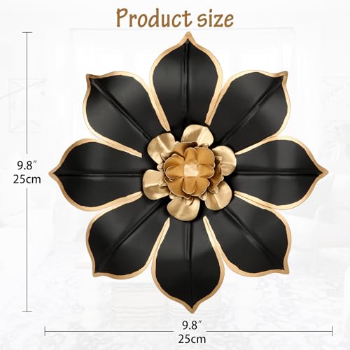 Villa Como 10" Green and Gold Metal Flowers Wall Art Decor Wall Accent 1PC - color: # 1 Black and White