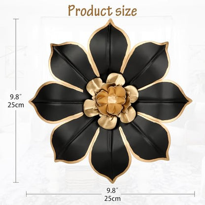 Villa Como 10" Green and Gold Metal Flowers Wall Art Decor Wall Accent 1PC - color: # 1 Black and White