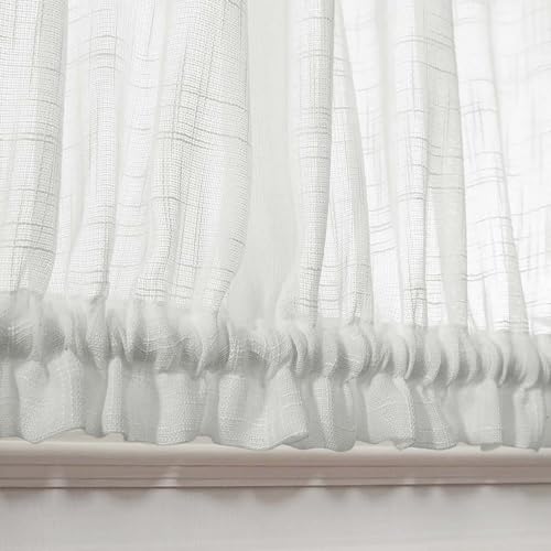 jinchan Linen Textured Door Curtain 72 Inch Farmhouse 1 Panel White - color: Sheer | White, size: 50"W x 72"L (Pack of 1)