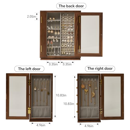 360 Rotating Design Wooden Jewelry Box for Women - size: Rotation