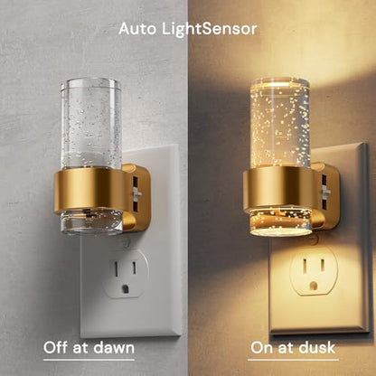 L LOHAS LED Night Lights Plug into Wall, 4 Pack Mini Dimmable Night Light - color: Gold Ring-3CCT-Mini, size: 4 Pack